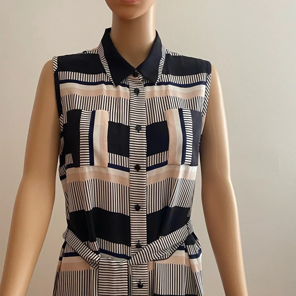 NWOT Kate Spade Geo Wrap Silk  Dress.Size Large